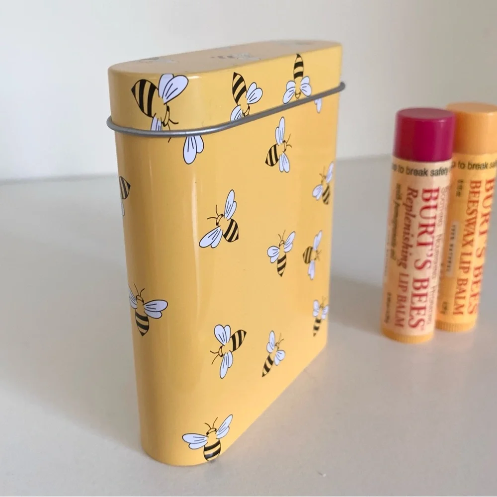 Burts bees chapstick tin case set
